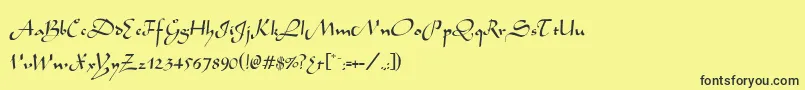 フォントAlibabo – 黒い文字の黄色い背景