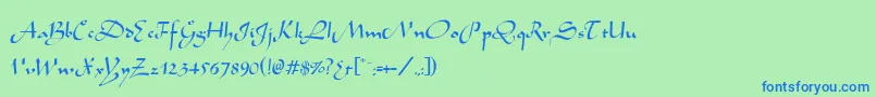 Alibabo Font – Blue Fonts on Green Background