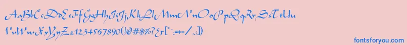 Alibabo Font – Blue Fonts on Pink Background