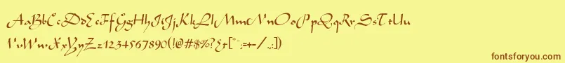 Alibabo Font – Brown Fonts on Yellow Background
