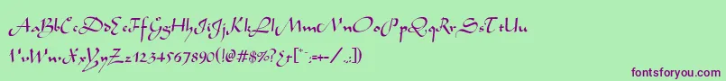 Alibabo Font – Purple Fonts on Green Background