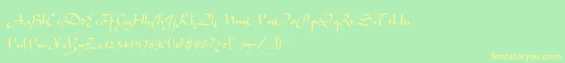 Alibabo Font – Yellow Fonts on Green Background