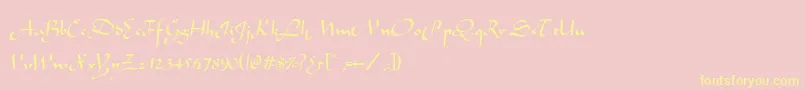 Alibabo-Schriftart – Gelbe Schriften auf rosa Hintergrund