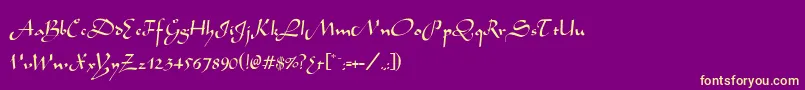 Alibabo Font – Yellow Fonts on Purple Background