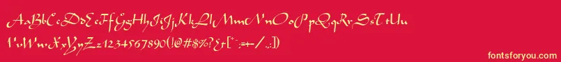 Alibabo Font – Yellow Fonts on Red Background