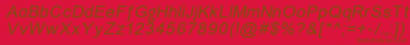 ErUniversMacItalic Font – Brown Fonts on Red Background