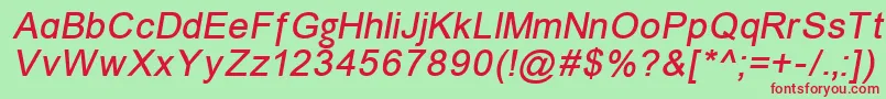ErUniversMacItalic Font – Red Fonts on Green Background