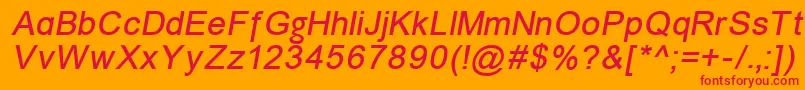 Шрифт ErUniversMacItalic – красные шрифты на оранжевом фоне