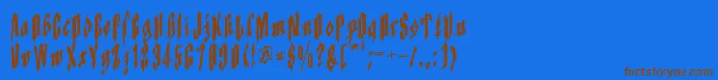 Applesauce03-Schriftart – Braune Schriften auf blauem Hintergrund