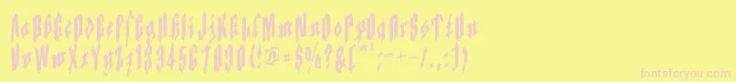 Applesauce03 Font – Pink Fonts on Yellow Background