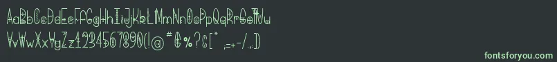 Czcionka BringMeThatGlyph – zielone czcionki na czarnym tle