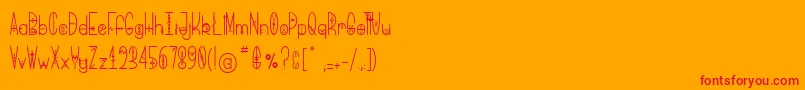 BringMeThatGlyph-Schriftart – Rote Schriften auf orangefarbenem Hintergrund