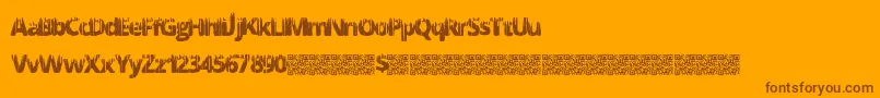Meltfactory Font – Brown Fonts on Orange Background