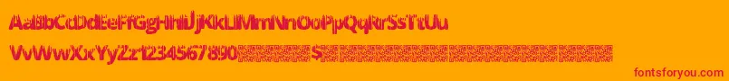 フォントMeltfactory – オレンジの背景に赤い文字