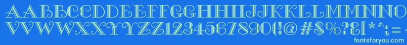 Gallia Font – Green Fonts on Blue Background