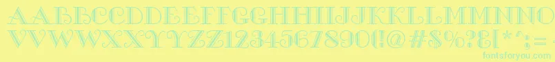 Gallia Font – Green Fonts on Yellow Background