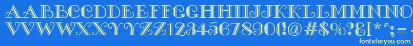Шрифт Gallia – жёлтые шрифты на синем фоне