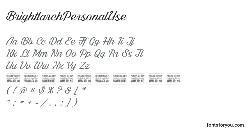 BrightlarchPersonalUse-fontti – aakkoset, numerot, erikoismerkit