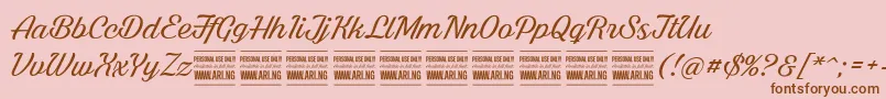 BrightlarchPersonalUse Font – Brown Fonts on Pink Background