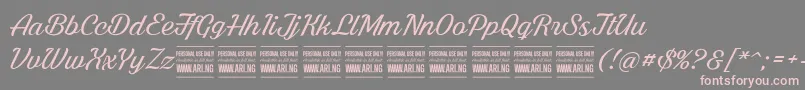 BrightlarchPersonalUse Font – Pink Fonts on Gray Background