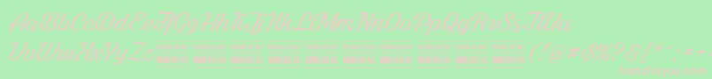 BrightlarchPersonalUse-Schriftart – Rosa Schriften auf grünem Hintergrund