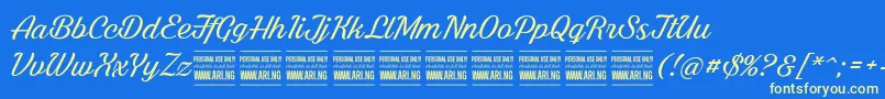 BrightlarchPersonalUse Font – Yellow Fonts on Blue Background