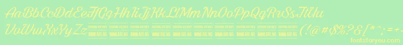 BrightlarchPersonalUse Font – Yellow Fonts on Green Background