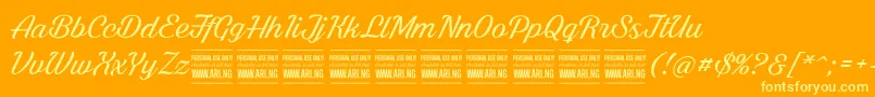 BrightlarchPersonalUse Font – Yellow Fonts on Orange Background