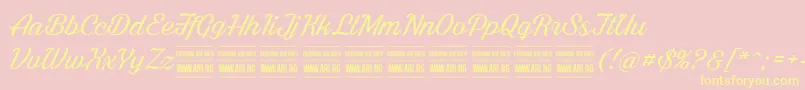 BrightlarchPersonalUse Font – Yellow Fonts on Pink Background