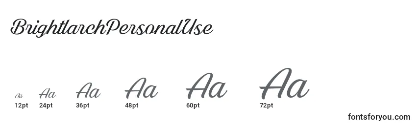 BrightlarchPersonalUse Font Sizes