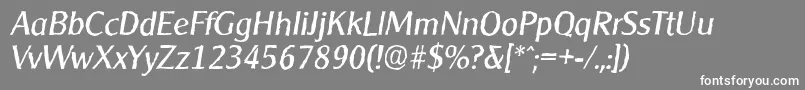 フォントCleargothicantiqueItalic – 灰色の背景に白い文字