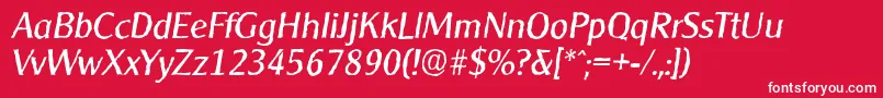 Шрифт CleargothicantiqueItalic – белые шрифты на красном фоне