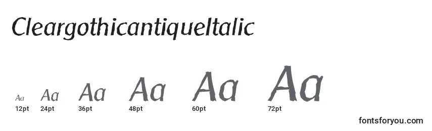 Размеры шрифта CleargothicantiqueItalic