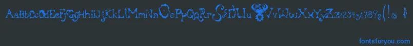 BloodyIrishBastard Font – Blue Fonts on Black Background