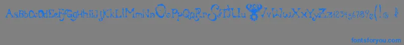 BloodyIrishBastard-Schriftart – Blaue Schriften auf grauem Hintergrund