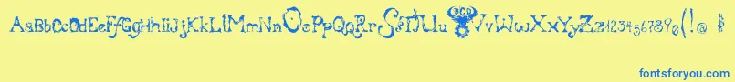 BloodyIrishBastard Font – Blue Fonts on Yellow Background