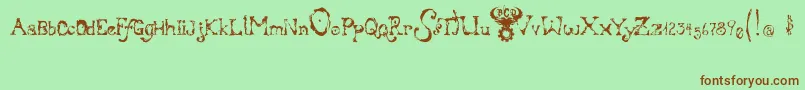 BloodyIrishBastard Font – Brown Fonts on Green Background