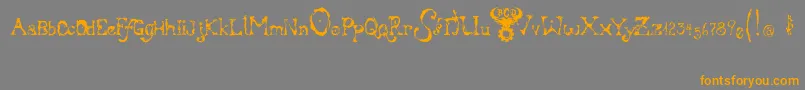 BloodyIrishBastard-Schriftart – Orangefarbene Schriften auf grauem Hintergrund