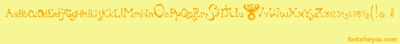 BloodyIrishBastard Font – Orange Fonts on Yellow Background