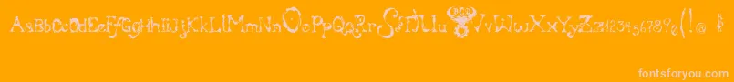 BloodyIrishBastard-Schriftart – Rosa Schriften auf orangefarbenem Hintergrund