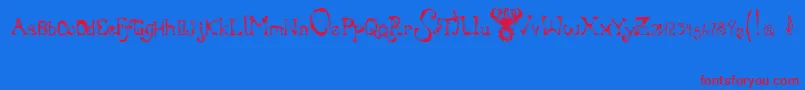 BloodyIrishBastard Font – Red Fonts on Blue Background