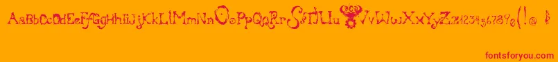 フォントBloodyIrishBastard – オレンジの背景に赤い文字