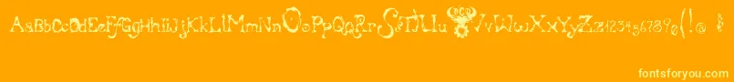 BloodyIrishBastard-Schriftart – Gelbe Schriften auf orangefarbenem Hintergrund