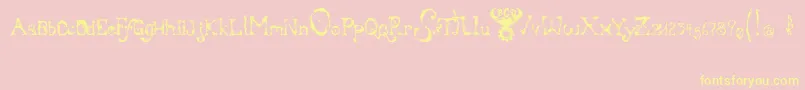 BloodyIrishBastard Font – Yellow Fonts on Pink Background