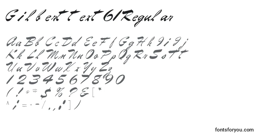 Fuente Gilberttext61Regular - alfabeto, números, caracteres especiales
