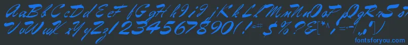 Gilberttext61Regular Font – Blue Fonts on Black Background