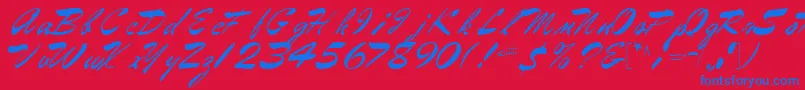 Gilberttext61Regular Font – Blue Fonts on Red Background