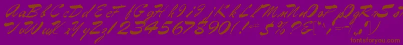 Fonte Gilberttext61Regular – fontes marrons em um fundo roxo