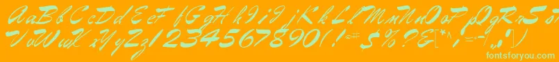 Gilberttext61Regular Font – Green Fonts on Orange Background