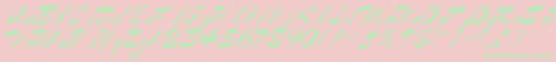 Gilberttext61Regular-Schriftart – Grüne Schriften auf rosa Hintergrund